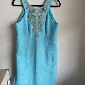 Lily Pulitzer blue and gold dress